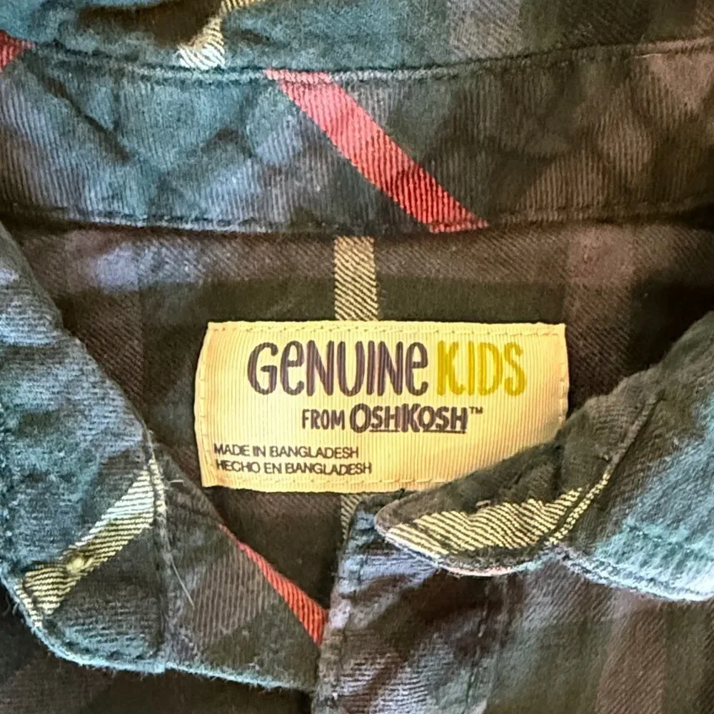 Genuine Kids OshKosh B'gosh Multicolor Plaid Button Down Shirt size 2T